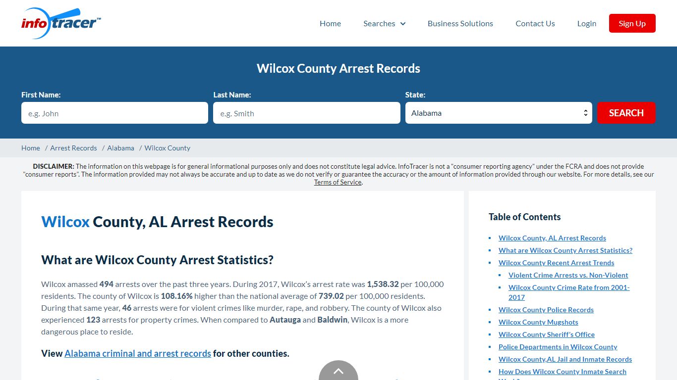 Wilcox County, AL Arrests, Mugshots & Jail Records - InfoTracer